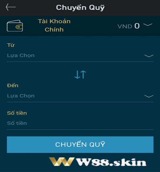 Chuyển quỹ vào tài khoản chính trên điện thoại